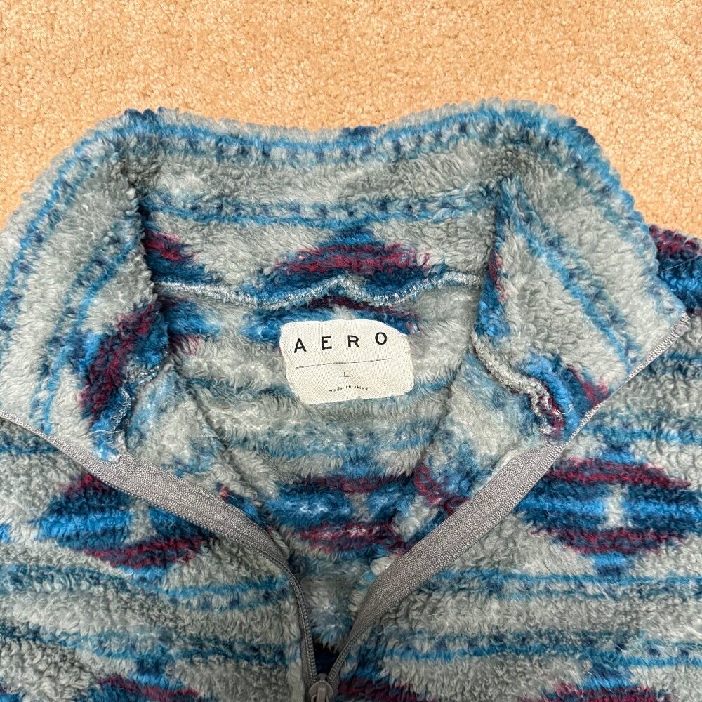 Aero Aztec Sherpa Cropped Quarter Zip - Large